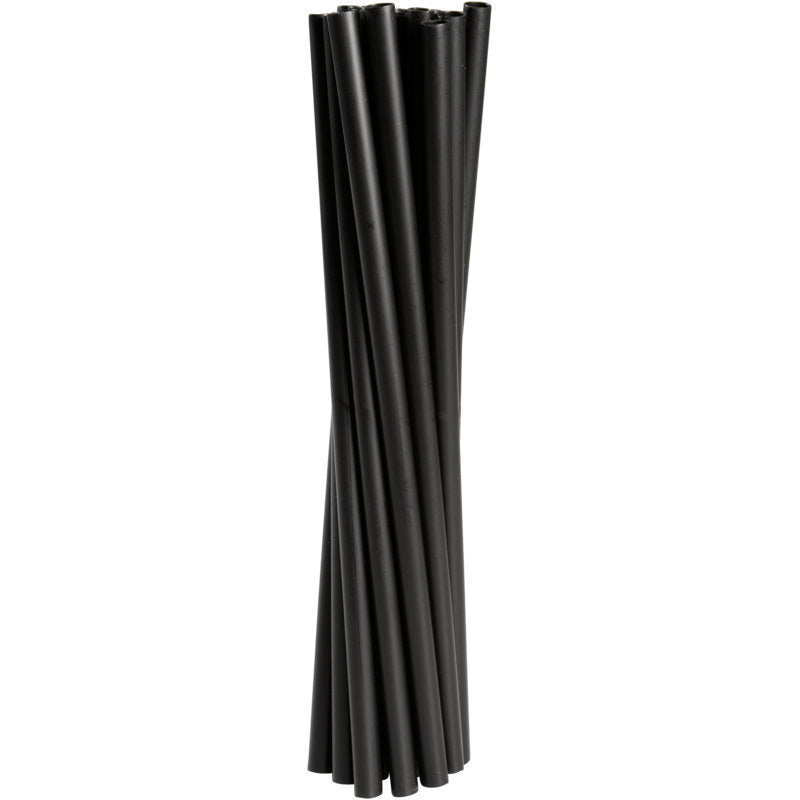 A pack of 250 black reusable drinking straws (19 cm, ø 6 mm) made of PP from Abena Re-Seller GmbH offers the sustainable alternative for environmentally conscious drinking.