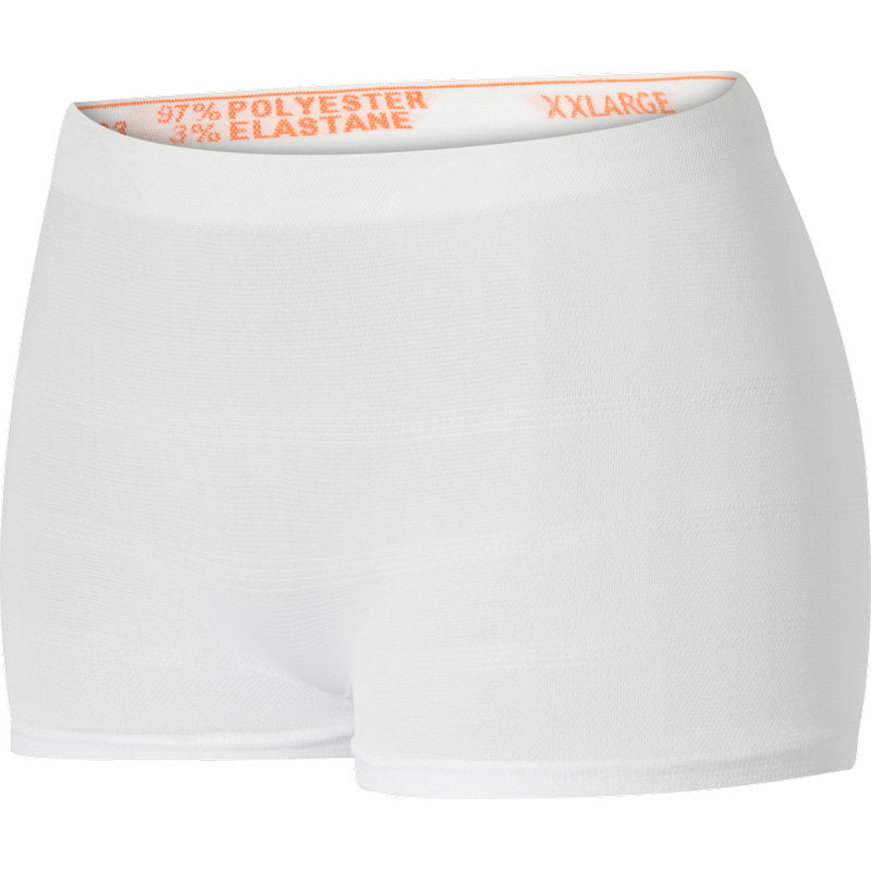 The ABENA fixation pants Fix Pants Super from Abena Re-Seller GmbH are white, seamless boxer-style underwear with an elastic waistband labeled "XXLARGE" and consist of 97% Polyester and 3% Elastane.