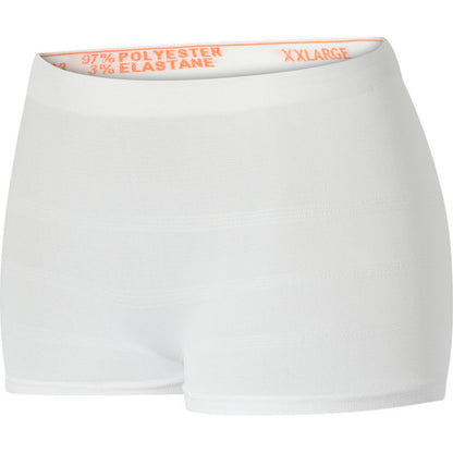 The ABENA fixation pants Fix Pants Super from Abena Re-Seller GmbH are white, seamless boxer-style underwear with an elastic waistband labeled "XXLARGE" and consist of 97% Polyester and 3% Elastane.