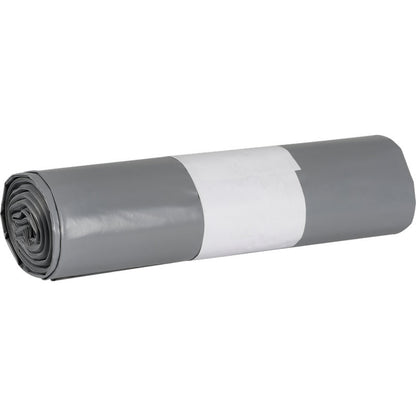A roll of "trash bags for Sækkoboy 40" (40 my LDPE Recycled) from Abena Re-Seller GmbH with a white label in the middle, placed on a plain white background.