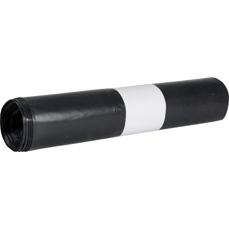 Eine Rolle Abena Re-Seller GmbH Abfallsäcke für Sækko Boy 120, 55 my LDPE Recycled mit weißem Etikett wird vor einem schlichten weißen Hintergrund gezeigt - umweltfreundlich und ideal für umweltbewusste Anwender.