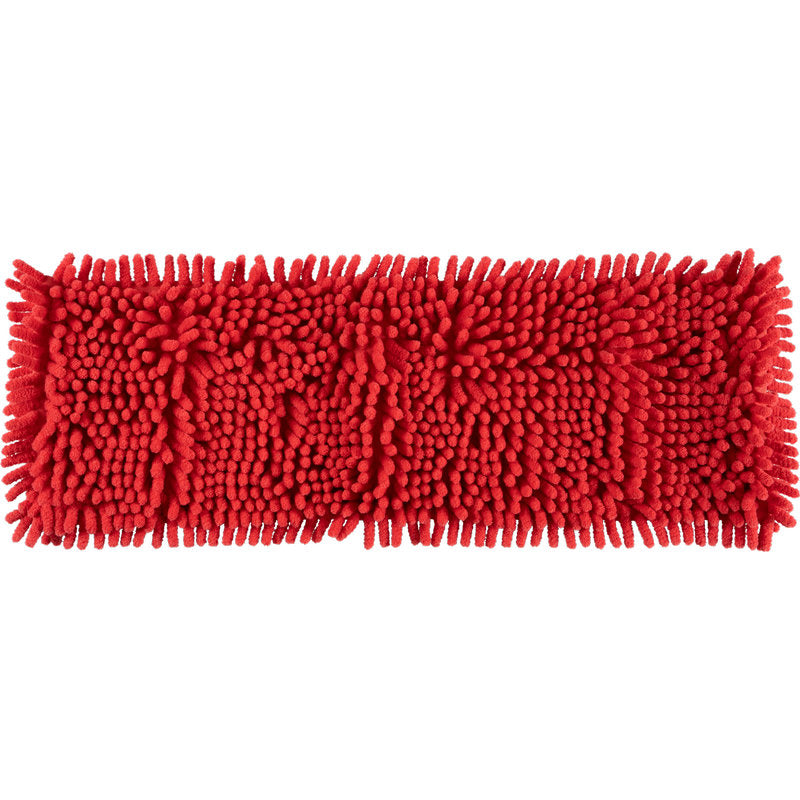 The Abena Re-Seller GmbH microfiber mop ENA Chenille is a rectangular red pad with thick, textured microfiber rows designed for effective floor cleaning.