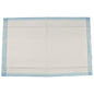 The rectangular disposable underpad 60x90 cm from Abena Re-Seller GmbH, ABENA Tissue, 8-layer, with white absorbent core and blue edges, offers increased protection and comfort. Package: 25 pieces.