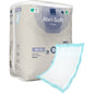 Pictured is a 60-pack of Abena Re-Seller GmbH disposable underpad Abri-Soft Classic (40x60 cm, blue) with a pad outside the packaging with a white absorbent core and blue border.