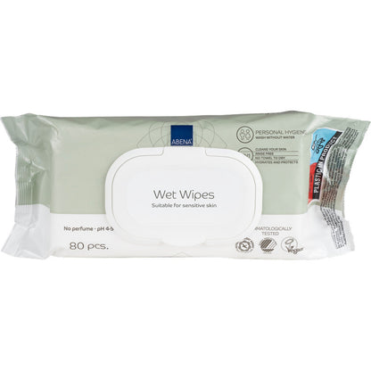 The Abena Re-Seller GmbH offers discontinued items: Abena moist care wipes in the softbox with plastic lid, containing 80 wipes per package. Suitable for sensitive skin, ideal for gentle cleaning and hygiene on the go.