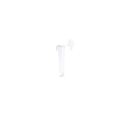 A transparent plastic microcentrifuge tube with a cap, as found in the DeepBlue Combo 5in1 Antigen Rapid Test by Altruan (SARS-CoV-2, Influenza A+B, RSV & Adenovirus), is shown standing upright on a plain white background.
