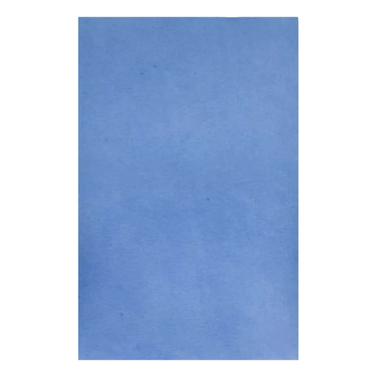 A smooth sky-blue fabric, resembling the textured AMPri Dental crepe cover tray filter paper frequently used in dental practices by AMPri Handelsgesellschaft mbH, fills the entire frame with a uniform blue hue.