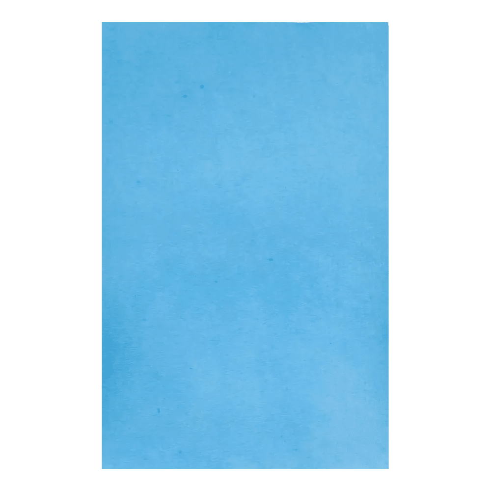 A simple blue textured background, reminiscent of an AMPri Dental Crepe Tray Liner Filter Paper setting, fills the entire image.