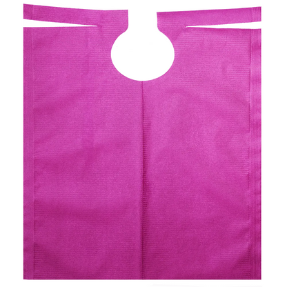 A pink reusable tote bag from AMPri Handelsgesellschaft mbH with a round cut-out handle at the top, made from non-woven fabric with PE coating. The bag is presented flat on a white background, making it elegant.