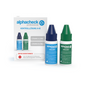 Image of Alphacheck Professional Control Solution A+ B | Package (2 bottles) by Berger Med GmbH. The product contains two solution bottles labeled "Solution A (4 ml)" and "Solution B (4 ml)", which are perfectly suitable for ensuring the accuracy of your blood glucose meter. The cardboard packaging is visible in the background, with blue and green caps on the bottles.