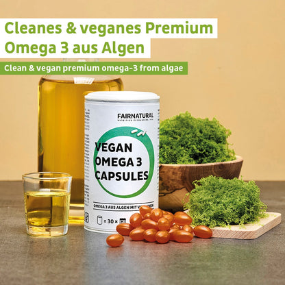 Vegan Omega 3 capsules made from algae
