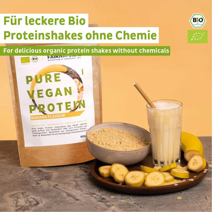 Organic vegan protein powder banana without soy