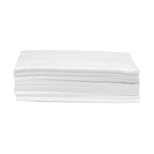 A stack of absorbent B. Braun Askina® Cel dressing cellulose unbleached napkins lies on a plain white background. These white napkins, used like dressing cellulose in wound care, are neatly stacked on top of each other, making their many layers visible.