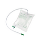 A transparent B. Braun Urimed B'Bags urine bag with measurement markings and a long flexible tube with green connectors at both ends. With the inscription "Urimed," it is ideal for use in care facilities and has a milliliter capacity scale printed on its surface. This product is manufactured by B. Braun Deutschland GmbH & Co. KG and sold in individual units.