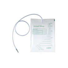 The B. Braun Urimed® B Bag is a 1.5-liter non-sterile urine collection bag with measurement markings, tubular drainage extension, and clear labeling by B. Braun Deutschland GmbH & Co. KG for safe use.
