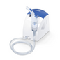 The Beurer Inhaler IH 26 by Beurer GmbH is a blue-white tabletop nebulizer with a mouthpiece, transparent medication cup, and long hose - ideal for asthma treatment or as an alternative to nasal irrigation.