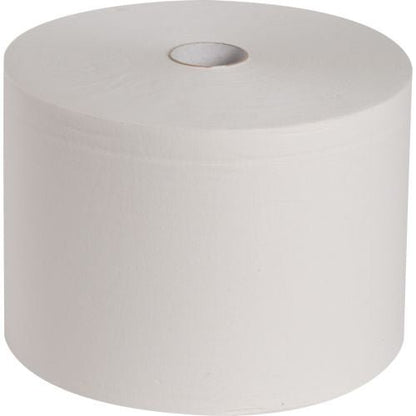 A large, white WypAll® L20 EXTRA wiper big roll from Kimberly-Clark GmbH, with 1,000 wipes on a roll, presented against a plain white background.