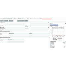 Screenshot of a computer interface with detailed product information for an item titled "SmartStock Calculator: Weclapp Minimum and Target Stock Calculator by Consumption," displaying various attributes, prices, and a sales chart via the cloud-based Altruan.