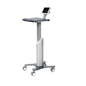 The Novocal Ipad visit trolley with a screen holder for tablets (10-12 inches) offers a flat tray, height-adjustable column, and four wheels - ideal for flexible use in everyday clinical practice.