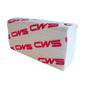 A stack of white CWS fold paper zig-zag recycled paper towels, 2-ply, with red "CWS" lettering on each sheet - ideal for hygienic hand drying. Available as a carton (25 packs), Brand: CWS.