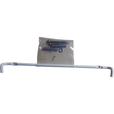 The CWS wall mount for waste paper baskets (plastic, white) is shown with a transparent bag containing screws, dowels, and mounting material for easy installation. Brand: CWS. 1 piece.