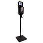A height-adjustable, black stand column from Diversey Deutschland GmbH & Co. OHG for hybrid dispensers with a rectangular base, foot pedal, and a CleanPro container placed on top.
