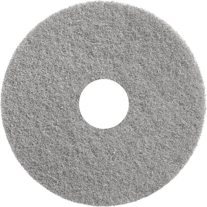 The Diversey Twister Pad Grey for polishing coated hard floors from Diversey Deutschland GmbH & Co. OHG is a round, gray, textured pad with a central hole, depicted from above on a white background.