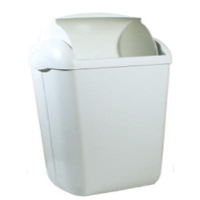 The Diversey Deutschland GmbH & Co. OHG waste bin for hygiene bags 8 L is a white plastic swing lid container, depicted on a plain background - perfect for maintaining hygiene in any environment.