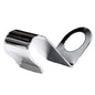 The Dr. Schumacher Descoflex Mobile Holder MH | Piece (1 piece) by Dr. Schumacher GmbH is a shiny, curved metal holder with a flat end and circular hole that provides a stable hold for mobile devices.