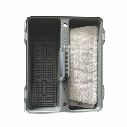 The Arcora X-Line Duo plastic box gray from Arcora International GmbH features a central plastic handle, lid, bottom sieve, and offers ideal storage options for household accessories - comes as 1 piece in a carton.