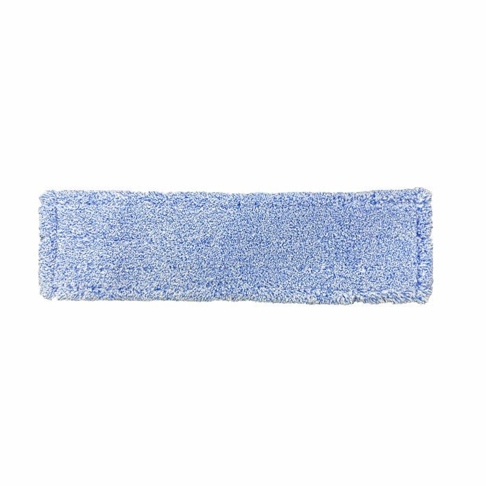 The Arcora Flat Press Mop Micro Blue 2.0 Db-Fc with special polyester bag is a rectangular, blue microfiber pad from Arcora International GmbH, perfect for effective floor cleaning. Pictured on a white background. Box with 75 pieces.