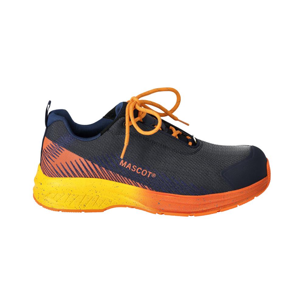 Safety shoes S1PS, laces safety shoes S1PS, black blue/light orange