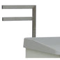 A close-up of the Novocal F-Bracket (330 mm), a metallic towel holder with two horizontal bars, mounted on the left side of a white rectangular cabinet. Brand: Novocal.