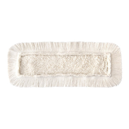 The Arcora First Mop Blue from Arcora International GmbH is a rectangular mop head with a textured center and fringed edges, perfect for maintenance cleaning of various floor coverings, shown flat on a white background.