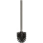 The WC ROUND BRUSH WITH STAINLESS STEEL HANDLE, BLACK, Ø0.40MM MEDIUM from Haug Bürsten KG features a long stainless steel handle and dense round bristles - ideal for your bathroom. Pictured against a simple white background.