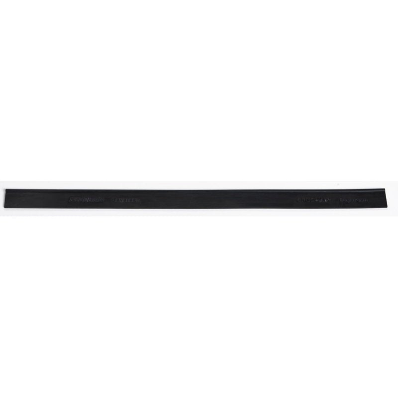 A straight black metal REPLACEMENT RUBBER, 350 mm, from Haug Bürsten KG, is shown on a white background. This accessory fits item no. 8535 and serves as a replacement rubber; the markings on the item are faint or not clearly visible.