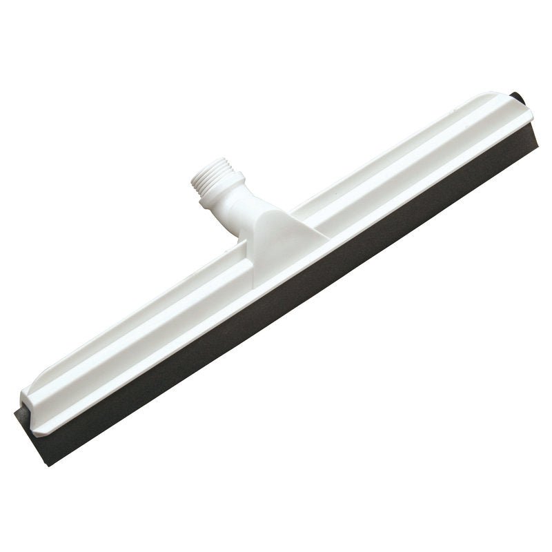 The JOINT WATER SQUEEGEE, 2-lipped cellular rubber black (420x53x25mm) from Haug Bürsten KG has a black rubber blade and a threaded socket for attachment to the handle. Pictured against a simple white background.