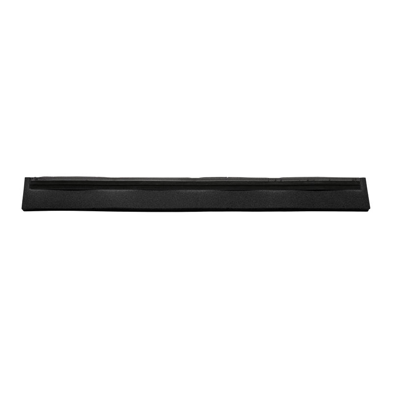 The REPLACEMENT RUBBER LIP, 2-LIPPED FOOD GRADE BLACK, 420MM from Haug Bürsten KG is a black, rectangular, 2-lipped foam strip with a slight inclination, depicted from the front on a white background.