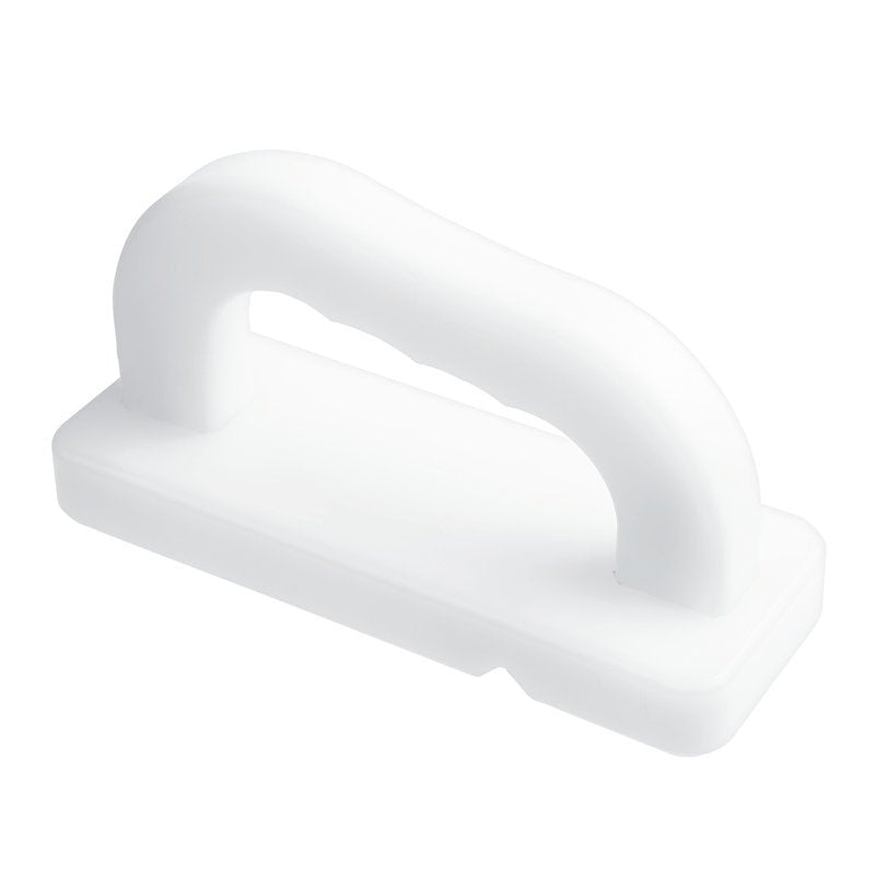 The Haug Bürsten KG PLANER, POLYAMIDE, 160x60mm features a white polyamide handle with a rectangular base and rounded top, as well as two stainless steel blades for improved durability and performance.