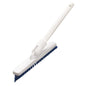 The Haug Bürsten KG JOINT BRUSH with a short handle has hard blue 0.60mm PP bristles and a white rectangular handle (220x35x25mm) with a hanging hole, ideal for scrubbing surfaces.