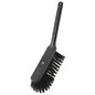 The ESD HAND BROOM, NYL.6.0 BLACK Ø0.30MM SOFT (310x40x50mm) from Haug Bürsten KG is a black hand broom with soft nylon bristles and a long handle, ideal for cleaning sensitive surfaces.