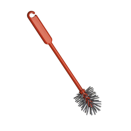 Eine METALLDETECT ZYLINDERBÜRSTE von Haug Bürsten KG, aus grauem PBT mit 0,60mm Borsten, Größe 320xø70mm, isoliert auf weißem Hintergrund.