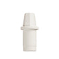 The CONE FOR OUTSIDE-ø 25MM, WHITE 61Xø 30MM from Haug Bürsten KG is a white plastic plug with a cylindrical base, hexagonal top, and collar ring, shown on a white background.