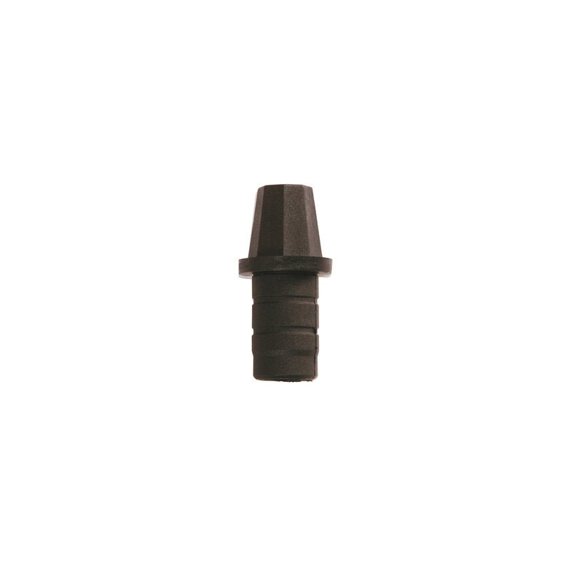 The CONE FOR OUTSIDE ø 21MM + 22MM from Haug Bürsten KG is a small black plastic connector with a hexagon on top and a ribbed bottom for hoses, with a 21mm connection, depicted on a white background.