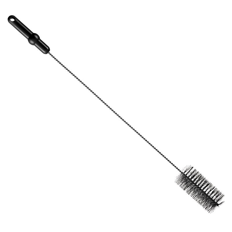 The PIPE BRUSH, ø 0.50MM MEDIUM 700Xø 60MM from Haug Bürsten KG has a black plastic handle and stiff bristles, ideal for cleaning bottles or pipes. The cylindrical bristle head with a 50 mm diameter effortlessly cleans tight spaces.