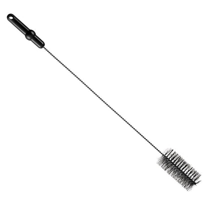 The PIPE BRUSH, ø 0.50MM MEDIUM 700Xø 60MM from Haug Bürsten KG has a black plastic handle and stiff bristles, ideal for cleaning bottles or pipes. The cylindrical bristle head with a 50 mm diameter effortlessly cleans tight spaces.