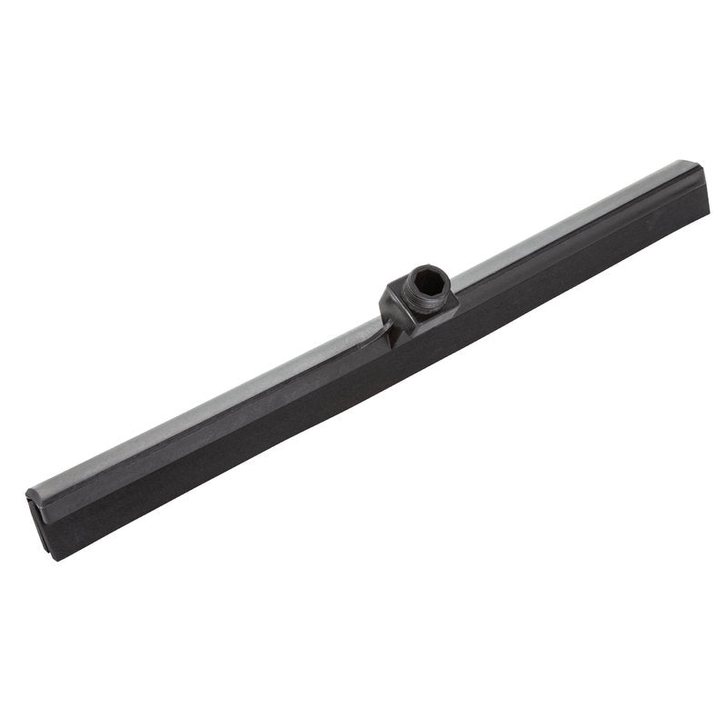 The WASSERSCHIEBER, 2-LIPPED, 620 MM from Haug Bürsten KG is a black, rectangular squeegee blade with a central connection, ideal for 2-lipped floor cleaning and depicted on a white background.