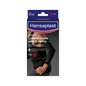 On the packaging of the Hansaplast Sport Compression Arm Sleeves Size S/M by Beiersdorf AG, a person with a black sleeve is depicted against a dark background. The product promises support for muscle performance and improved blood circulation for enhanced muscle recovery.