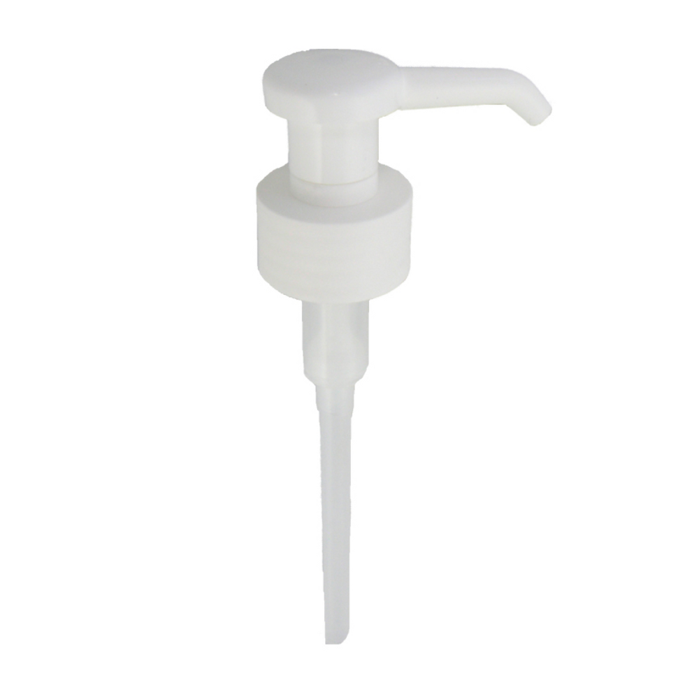 The discontinued item: Hartmann dosing pump for Eurospender 3000 by Paul Hartmann AG is a white plastic pump with a ribbed collar and long dip tube, ideal for dispensing soaps or lotions. Pictured on a solid white background.