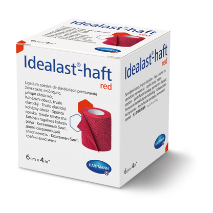 Hartmann Idealast®-haft Color, permanently elastic ideal bandage in red, 6 x 4 cm